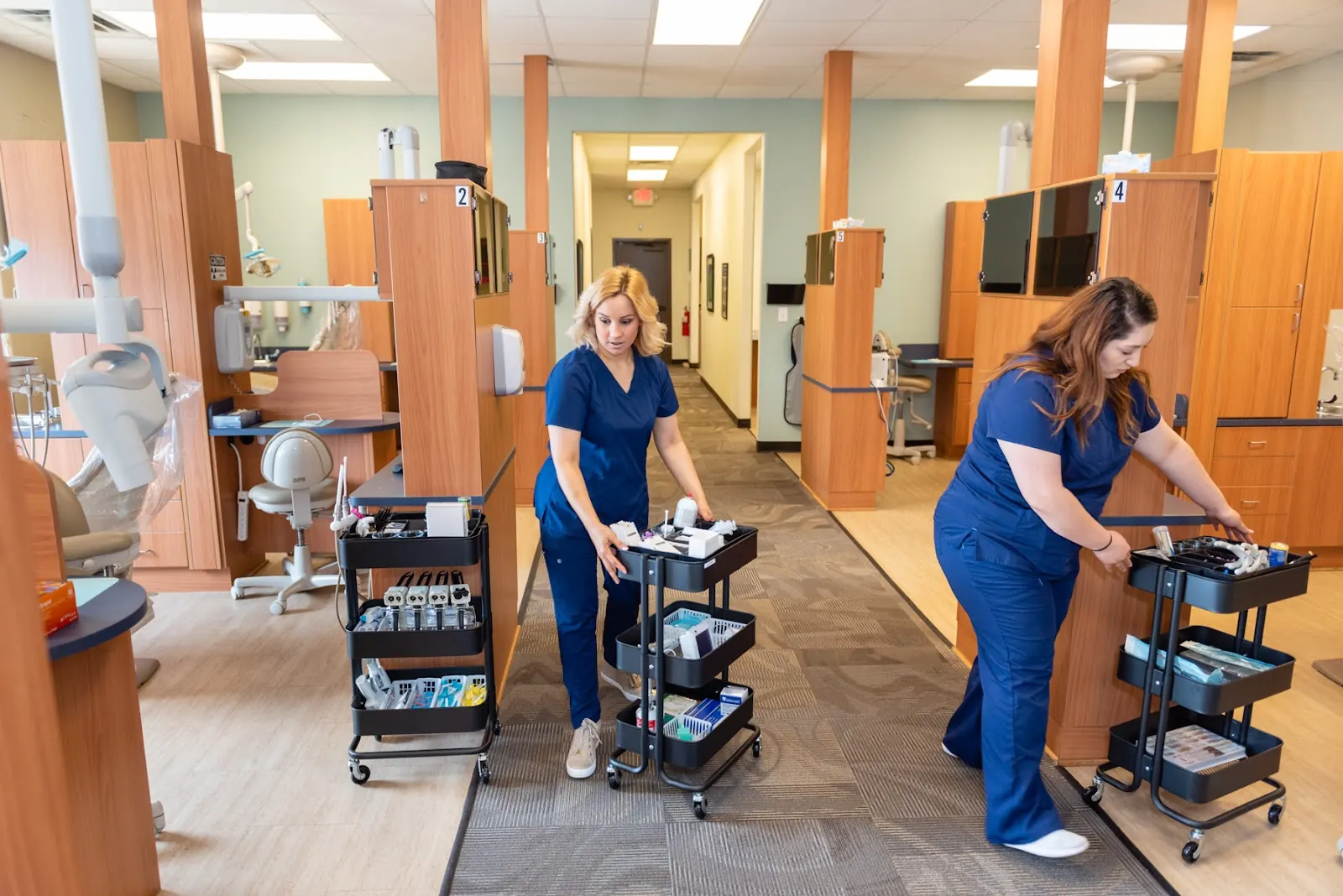 Smiley Dental team preparing a Texas office for patients
