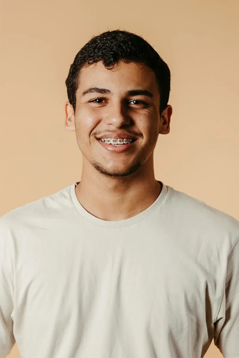 Teen smiling with braces